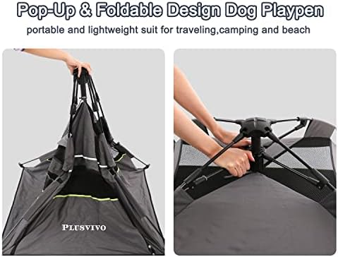 pop up dog tents, plusvivo foldable cool mesh, front angle view