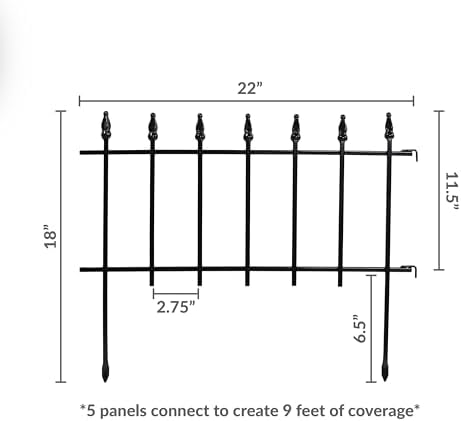 sunnydaze decorative garden fence border, 22" w x, package contents