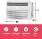 frigidaire 5,000 btu window air conditioner with remote, close-up detail