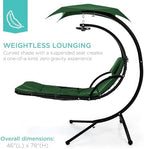 best choice products hanging led-lit curved chaise lounge, side view
