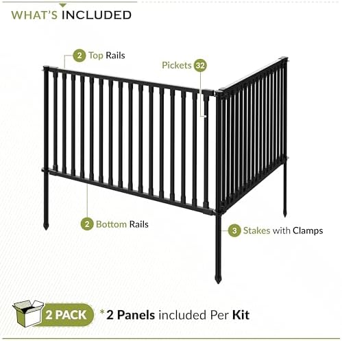 zippity 24in zurich fence kit, poly-steel diy no, side view