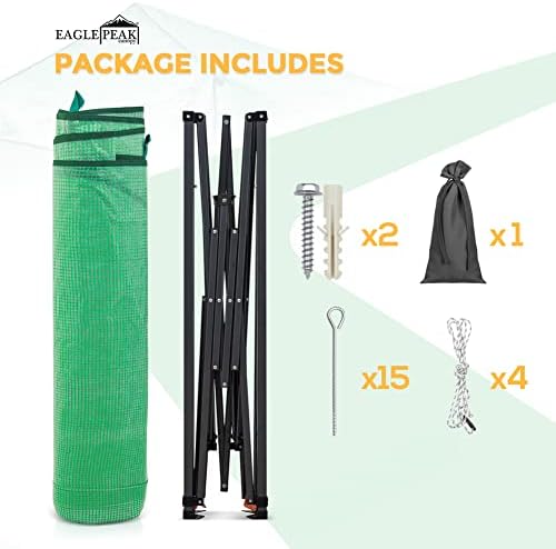 eagle peak 9x4 easy setup pop up greenhouse, front angle view
