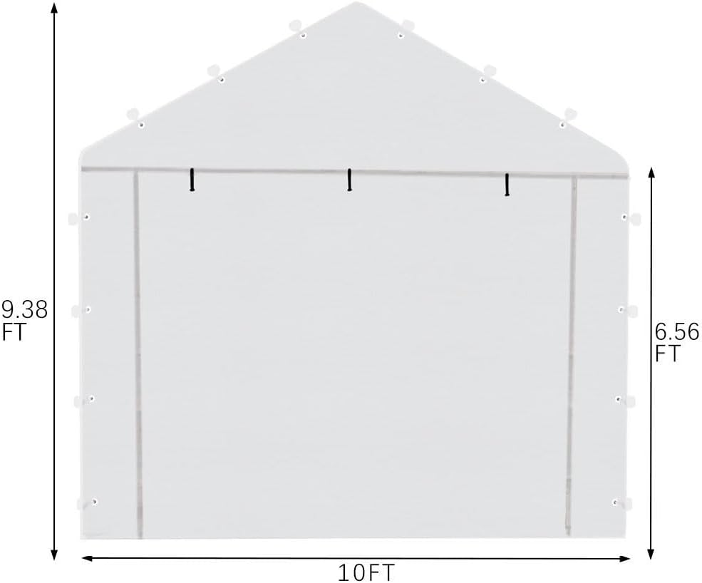 10 * 20 ft carport replacement sidewall kit, close-up detail