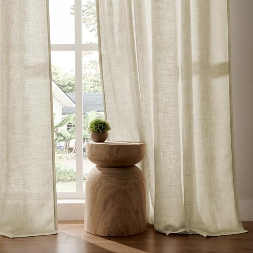 joydeco linen curtains 96 inch length 2 panel showing dimensions