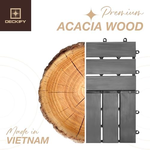 acacia interlocking deck tiles outdoor waterproof all weather, package contents