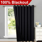 nicetown extra wide patio door curtain, super heavy-duty shown in use