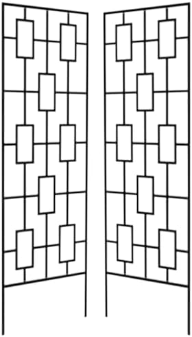 panacea black metal modern climbing plant garden trellis, side view