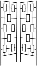 panacea black metal modern climbing plant garden trellis, side view