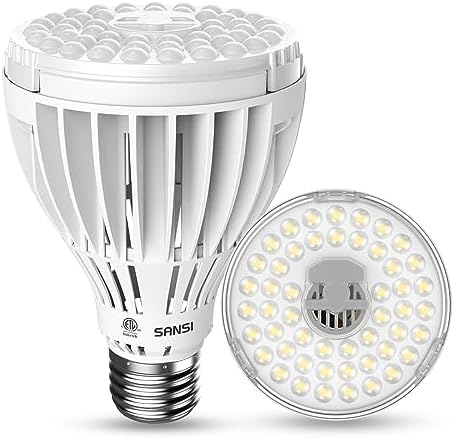 SANSI 24W Grow Light Bulb for Indoor Plants, 300W Equivalent, Full Spectrum | LED Grow Bulb, Grow Lamp with Optical Lens for High PPFD, 4000K Daylight Plant Lights for Indoor Growing