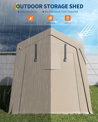 garvee 7'x10' outdoor portable storage shed, waterproof &, package contents