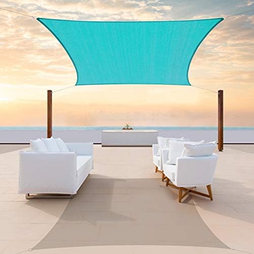 colourtree 6' x 6' turquoise rectangle sun shade, main product view