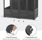 mcombo wooden walk-in greenhouse open roof & lockable on a desk or shelf