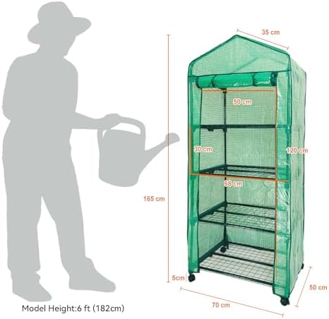 mini greenhouse,4 tier small portable greenhouses kit with, close-up detail