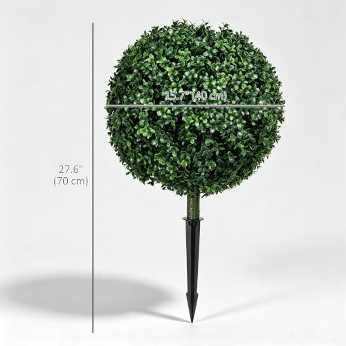homcom 1.3ft (15.7") artificial boxwood topiary ball bush, package contents