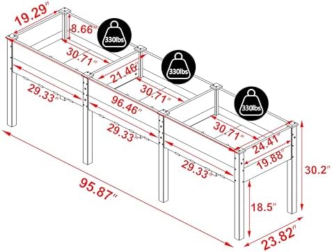 bluewish 96''l x 24''w x 30''h outdoor cedar shown in use