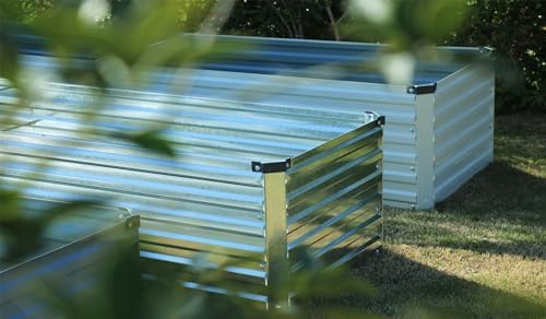 10x3x1ft galvanized raised garden bed kit,gardening planter box, front angle view