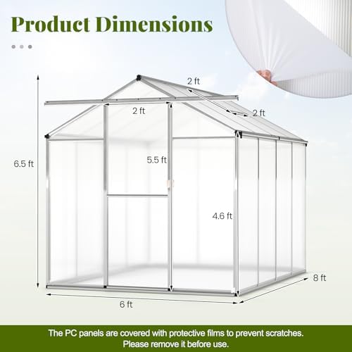 happygrill greenhouse, 6 x 8 x 6.5ft outdoor, view 9