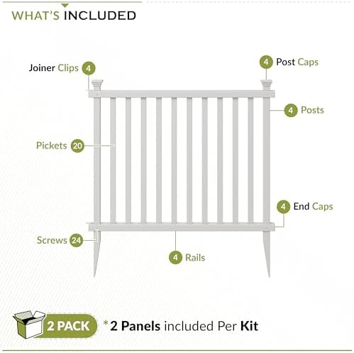 zippity baskenridge picket fence panels, white vinyl diy, side view