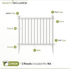 zippity baskenridge picket fence panels, white vinyl diy, side view