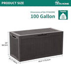 yitahome 100 gallon resin deck box, package contents