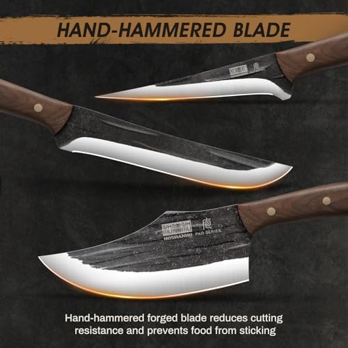 hoshanho butcher knife set, sharp kitchen knife set, close-up detail