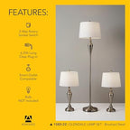 adesso 3-piece lamp set, antique brass & white, package contents