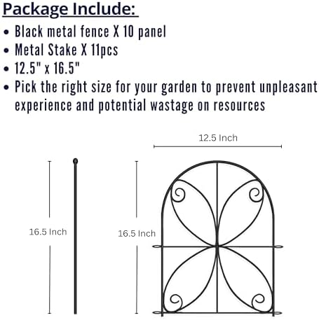 shoplala decorative garden fence (10 panels) 12.5inx16.5in fences shown in use