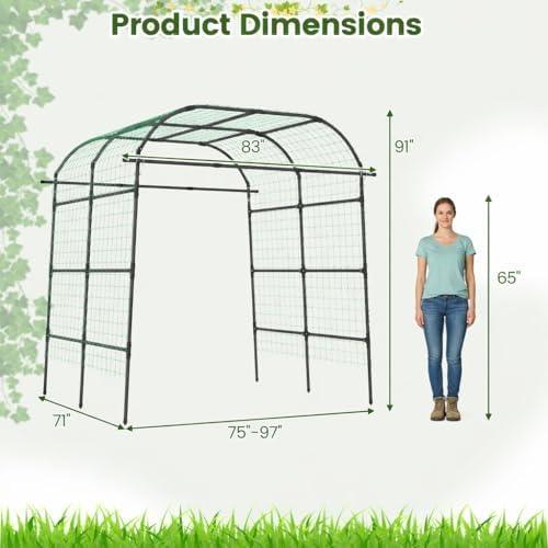 giantex metal garden arch trellis for climbing plants, view 9