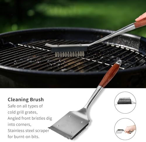 fjnatinh heavy-duty grilling accessories rose wooden bbq grilling, package contents