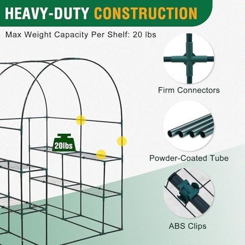 eagle peak 3-tier walk in portable greenhouse with on a desk or shelf