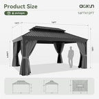 aoxun 12' x 16' hardtop gazebo with built shown in use
