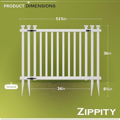 zippity baskenridge picket gate, white vinyl diy no showing dimensions