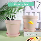 vensovo 6 inch pink terracotta & clay pots showing dimensions