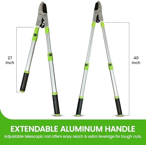 garden guru extendable anvil lopper tree trimmer with, close-up detail