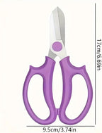 3PCS Stainless Steel Garden Scissors, Comfort Handles, Classic for Plant Pruning, Fruit Picking, Purple3