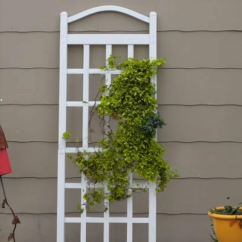 dura-trel cambridge wall mounted garden vinyl trellis, 28" showing dimensions