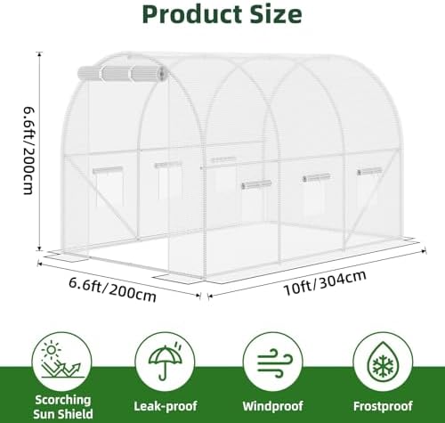superlele 10x7x7ft greenhouse for outdoor, tunnel greenhouse with shown in use