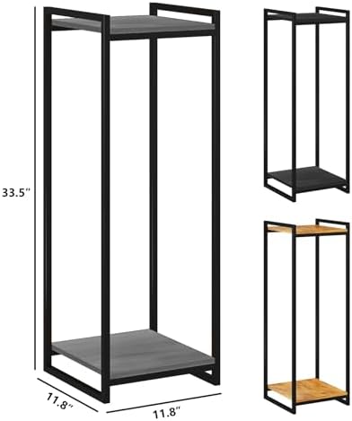 2-tier oak grey plant stand indoor 34" tall shown in use