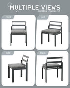 Patio Dining Chairs Set of 2, Outdoor Metal Chairs with Cushions Grey