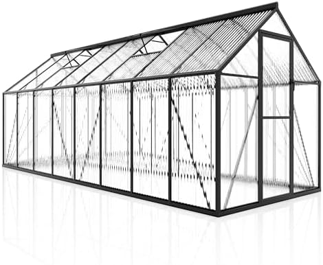 jocisland 6x16 ft walk-in polycarbonate greenhouse with 2, view 9