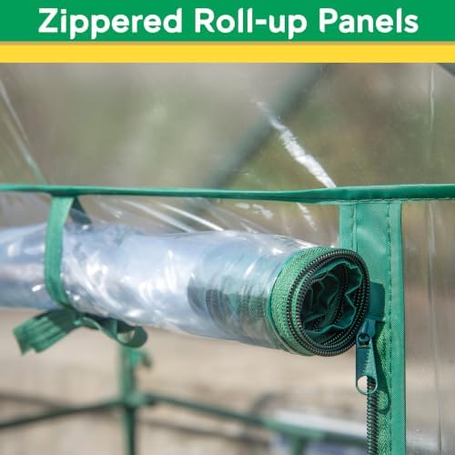 miracle-gro walk-in greenhouse, removable shelves, transparent, 4'8"x29", close-up detail
