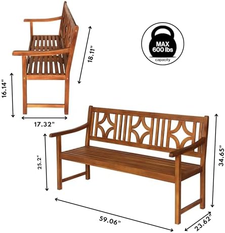 jonathan y sloane 59" ogee diamond back acacia, close-up detail