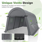 cobizi carport canopy 10x20 heavy duty portable garage, front angle view
