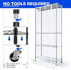 barrina cx3z indoor greenhouse with grow light 4-tier showing dimensions