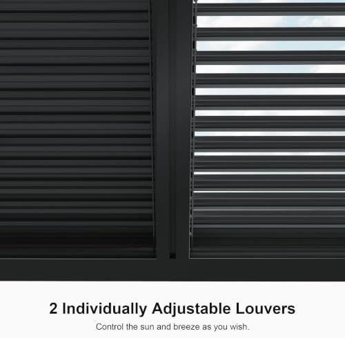 purple leaf louvered pergola 12' x 14' 94as, side view
