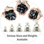 FANTIAN 10 lbs Pebbles for Landscaping, 1-2 Inch Black Rocks for Plants | Polished River Rocks Stone for Plant Indoor, Vase, Aquarium, Garden, Fountain, Outdoor, Planter Filler for Artificial Plants