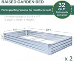 galvanized raised garden bed 8x4x1ft, close-up detail