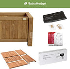 natrahedge hampton classic wooden planter box (44"" lx15, front angle view