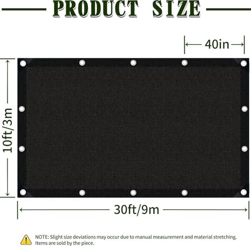 40% shade cloth 10×30ft hdpe mesh net with, side view