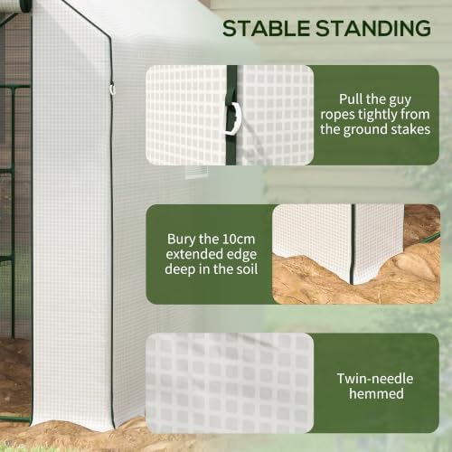 outsunny 4.6' x 4.7' portable greenhouse walk-in water/uv, package contents
